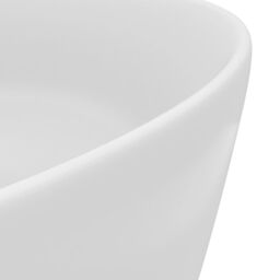 Berkfield Home Luxury Wash Basin Round Matt White 40x15 cm Ceramic - thumbnail 5