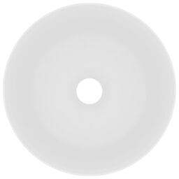 Berkfield Home Luxury Wash Basin Round Matt White 40x15 cm Ceramic - thumbnail 3