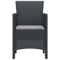 Berkfield Home Garden Chair Set of 4 Anthracite, Light grey - thumbnail 6