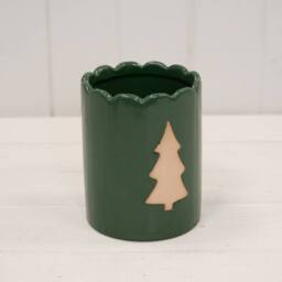 Four Candle Forest Green Tree Decor Pot Christmas Decoration - thumbnail 2