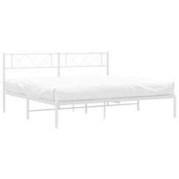 Berkfield Home Metal Bed Frame with Headboard White 183x213 cm - thumbnail 4