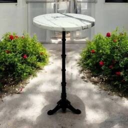 Kelvenix Marble Top High Tables, Poseur Tables in White - Size: 0.6m2 - thumbnail 5