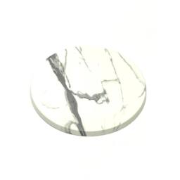 Kelvenix Marble Top High Tables, Poseur Tables in White - Size: 0.6m2 - thumbnail 2