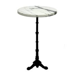 Kelvenix Marble Top High Tables, Poseur Tables in White - Size: 0.6m2 - thumbnail 1