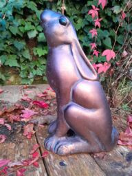 Inspirational Gifting Moongazing Hare Garden Sculpture Ornament in Bronze - thumbnail 3