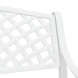 Berkfield Home Garden Bench 102 cm Cast Aluminium White - thumbnail 6
