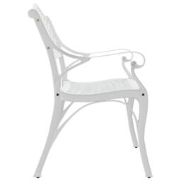 Berkfield Home Garden Bench 102 cm Cast Aluminium White - thumbnail 4