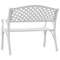 Berkfield Home Garden Bench 102 cm Cast Aluminium White - thumbnail 5