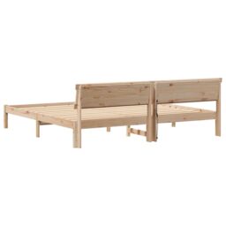 Berkfield Home with LED Strip Lights with Headboard Brown 180 x 200 cm Solid pine wood - thumbnail 7