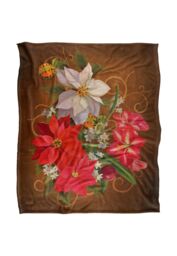 JQ Licensing Lc-Jp Winter Floral Poinsettias Silky Touch Super Soft Throw Blanket 152 X 127 cm in White - thumbnail 1