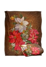 JQ Licensing Lc-Jp Winter Floral Poinsettias Silky Touch Super Soft Throw Blanket 152 X 127 cm in White - thumbnail 2