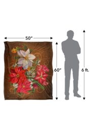 JQ Licensing Lc-Jp Winter Floral Poinsettias Silky Touch Super Soft Throw Blanket 152 X 127 cm in White - thumbnail 5
