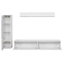 Tokpiedi Modern 3 Piece LED Entertainment Center Wall Unit Set in White - thumbnail 6