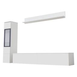 Tokpiedi Modern 3 Piece LED Entertainment Center Wall Unit Set in White - thumbnail 5