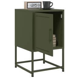 Berkfield Home Bedside Cabinets 2 pcs Olive Green 36x39x60.5 cm Steel - thumbnail 4
