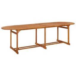 Berkfield Home 11 Piece Garden Dining Set 280x90x75 cm Solid Wood Acacia in Brown - Size: 280 x 90 x 75 cm - thumbnail 6