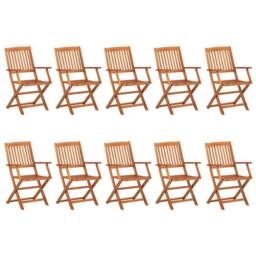 Berkfield Home 11 Piece Garden Dining Set 280x90x75 cm Solid Wood Acacia in Brown - Size: 280 x 90 x 75 cm - thumbnail 3