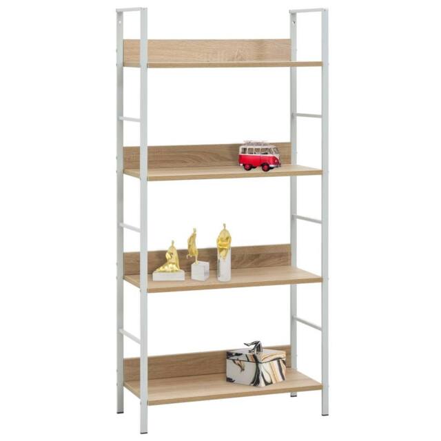 Berkfield Home 4-Layer Book Shelf Oak 60x27.6x124.5 cm Engineered Wood in Natural - image 1