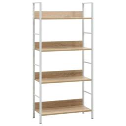 Berkfield Home 4-Layer Book Shelf Oak 60x27.6x124.5 cm Engineered Wood in Natural - thumbnail 2