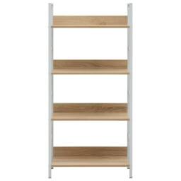 Berkfield Home 4-Layer Book Shelf Oak 60x27.6x124.5 cm Engineered Wood in Natural - thumbnail 3