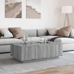 Berkfield Home Coffee Table with Infinity LED Grey Sonoma 116x69x40 cm - Size: 116 x 69 x 40 cm - thumbnail 4