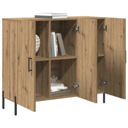 Berkfield Home Modern Artisan Oak Sideboard - 90x34x80 cm - Made of Engineered Wood in Brown - Size: 90 x 34 x 80 cm
