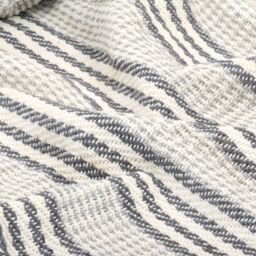 Berkfield Home Throw Cotton Stripes 220x250 cm Grey & White - thumbnail 5