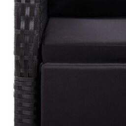Berkfield Home 7 Piece Garden Dining Set with Cushions Black Poly Rattan - thumbnail 5