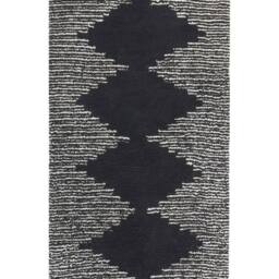 Wyld and Coco Cotton Area Rug 80 x 150 cm Black White Geometric - Size: 80 cm x 150 cm - thumbnail 2