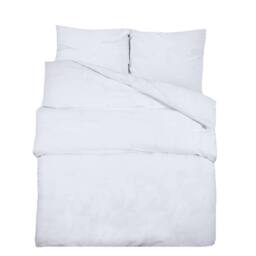 Berkfield Home Duvet Cover Set White 135x200 cm Cotton - thumbnail 1