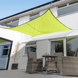 Primrose 6m x 5m Waterproof Patio Sun Shade Sail Canopy 98% UV Block Free Rope in Lime - thumbnail 3