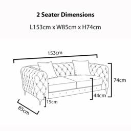 Sofaya Monaco Chesterfield Velvet Cushions Sofa 2 Seater Couch in Green - thumbnail 5
