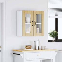 Berkfield Home Kitchen Wall Cabinet with Glass Door Lucca Sonoma Oak Engineered Wood in Light Brown - thumbnail 3