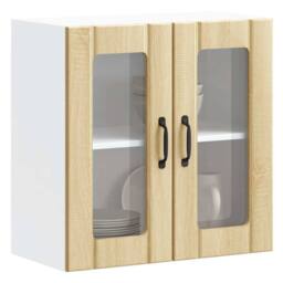 Berkfield Home Kitchen Wall Cabinet with Glass Door Lucca Sonoma Oak Engineered Wood in Light Brown - thumbnail 2
