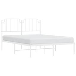 Berkfield Home Metal Bed Frame with Headboard White 150x200 cm King Size - thumbnail 4