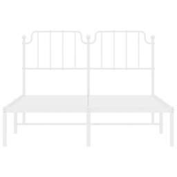 Berkfield Home Metal Bed Frame with Headboard White 150x200 cm King Size - thumbnail 6