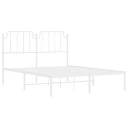 Berkfield Home Metal Bed Frame with Headboard White 150x200 cm King Size - thumbnail 5