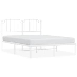 Berkfield Home Metal Bed Frame with Headboard White 150x200 cm King Size
