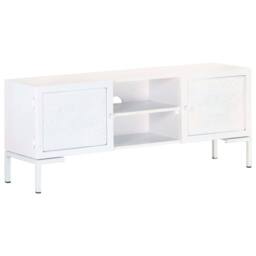 Berkfield Home TV Cabinet White 115x30x46 cm Solid Mango Wood - Size: 115 x 30 x 46 cm - thumbnail 2