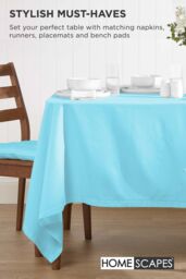 Homescapes 4 Pack Seat Pads Luxury 100% Cotton Indoor Outdoor Garden Cushion, 40cm in Light Blue - Size: 40 cm x 40 cm - thumbnail 7