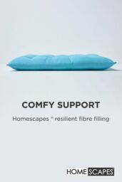 Homescapes 4 Pack Seat Pads Luxury 100% Cotton Indoor Outdoor Garden Cushion, 40cm in Light Blue - Size: 40 cm x 40 cm - thumbnail 4
