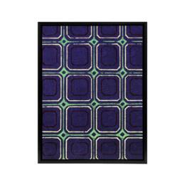 "Artery8 Geometric Blue Green Square Pattern Framed Canvas Wall Art Print Korin in Purple - Size: W24"" x H32""" - thumbnail 1