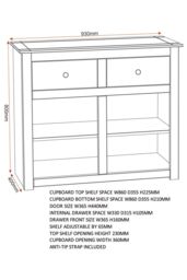 Seconique Panama 2 Door 2 Drawer Sideboard in Light Oak - thumbnail 6