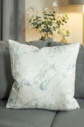 Ashley Wilde Cinnabar Marble Jaquard Weave Cushion in Green - thumbnail 4