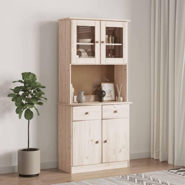 Berkfield Home Beautiful Dresser Top ALTA 77x30x92 cm Solid Wood Pine in Light Tan - Size: 77 x 30 x 92 cm - image 1