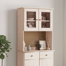 Berkfield Home Beautiful Dresser Top ALTA 77x30x92 cm Solid Wood Pine in Light Tan - Size: 77 x 30 x 92 cm - thumbnail 2