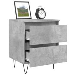 Berkfield Home Elegant Bedside Cabinets 2 pcs Concrete Grey 40x35x50 cm Engineer - Size: 40 x 35 x 50 cm - thumbnail 4