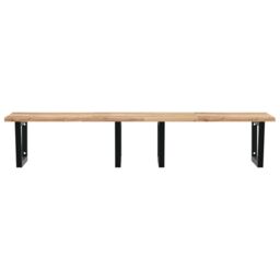 Berkfield Home Basin Shelf Wall Mounted Steel & Solid Wood Acacia in Brown - thumbnail 4