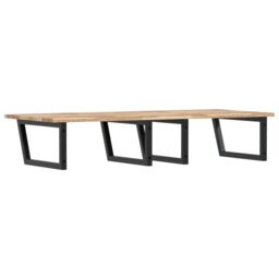 Berkfield Home Basin Shelf Wall Mounted Steel & Solid Wood Acacia in Brown - thumbnail 6