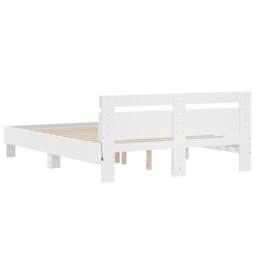 Berkfield Home Bed Frame with LED without Mattress White 150x200 cm King Size - thumbnail 9